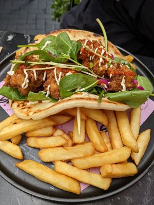 Tempura cauliflower Yiros at Yiayia's Garden in Haberfield
