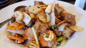 Cashew stir fry ($15). Light, but not savory enough. at Coconut Thai in Edina