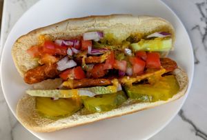 The Chicago-style Dog at MF Good Food in Riverside