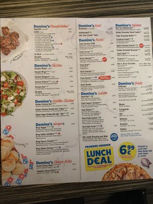 The menu  at Domino's Pizza - Schöneberg-Nord in Berlin