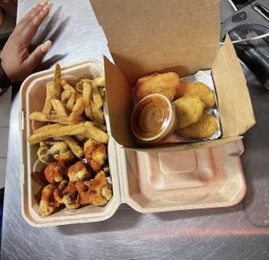 Cauliflower wings, plant based chkn nuggets  at B.A.D Wingz in Minneapolis