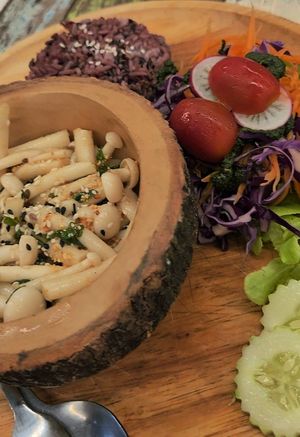 Larb mushroom for 149 thb at Pure Vegan Heaven - Food Stall in Koh Phangan