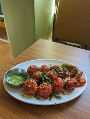 Tandoori momo... Yum! at Annakoot Veg-Veg Cuisine in Kathmandu