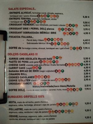 Carta3 at Grifolls Food & Coffee in Terrassa