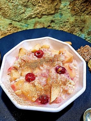 Oven Baked Apple-Cherry Oats at LEVEL - Vegan & Gluten Free in Antalya