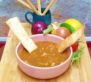 Green Lentil Soup with Noodles at LEVEL - Vegan & Gluten Free in Antalya