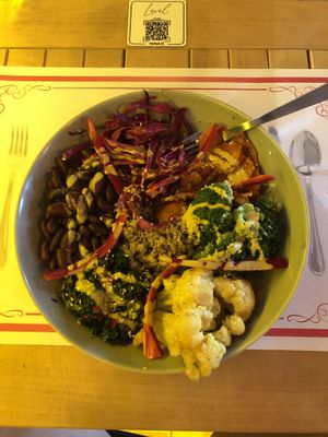 Rainbow bowl - 190TL   at LEVEL - Vegan & Gluten Free in Antalya