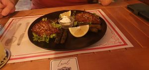 Gefüllte Weinblätter mit Bratling at LEVEL - Vegan & Gluten Free in Antalya