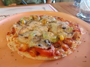 Veggie pizza at LEVEL - Vegan & Gluten Free in Antalya