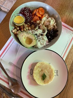 Side of Mashed potatoes 3/10 (bland) and Buddha bowl 6.5/10  at LEVEL - Vegan & Gluten Free in Antalya