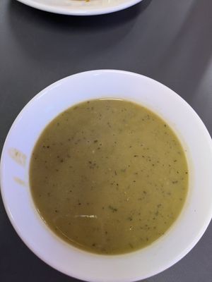 Pea and mint soup at Food Works Sharrow in Sheffield