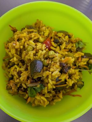 Veggie biryani at Food Works Sharrow in Sheffield