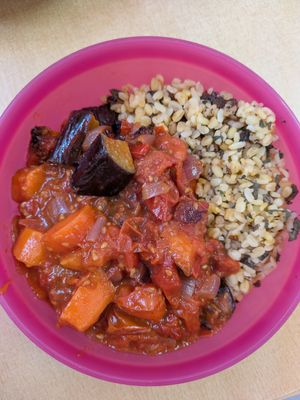 Vegetable tagine with bulgur at Food Works Sharrow in Sheffield