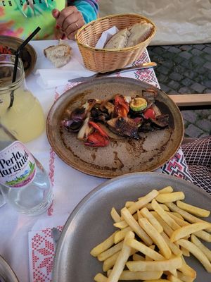 fried veggies with the fries at Crama Sibiană in Sibiu
