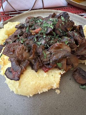 Polenta and mushroom stew. Recommended !  at Crama Sibiană in Sibiu