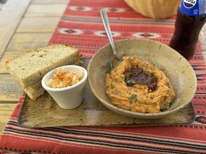 Mashed beans with fried onions and sauerkraut - Crama Sibiană, Sibiu  at Crama Sibiană in Sibiu