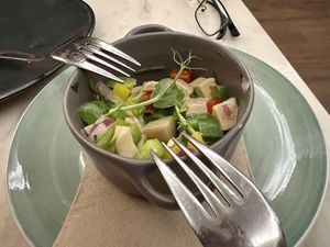 “Octopus” salad (made with mushrooms )  at A Minha Avó in Lisbon