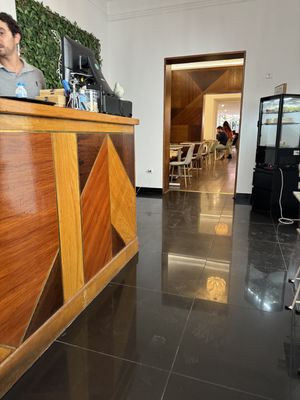 A long restaurant   at A Minha Avó in Lisbon