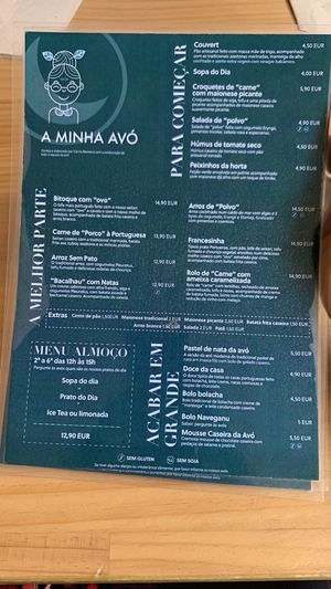 Menu  at A Minha Avó in Lisbon