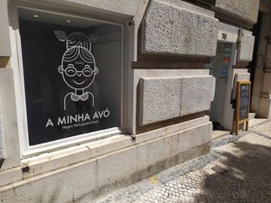 Street entrance at A Minha Avó in Lisbon