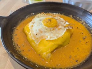 Vegan francesinha at A Minha Avó in Lisbon
