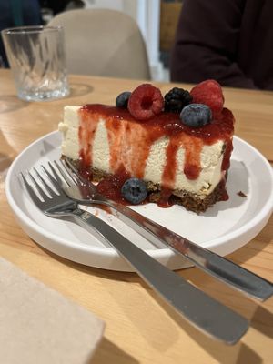 cheesecake (very much like an actual non vegan cheesecake imo)  at A Minha Avó in Lisbon
