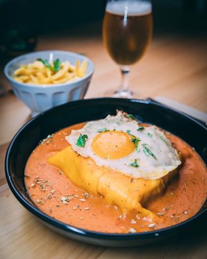 Francesinha at A Minha Avó in Lisbon