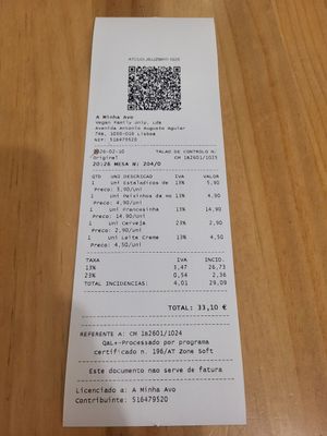  at A Minha Avó in Lisbon