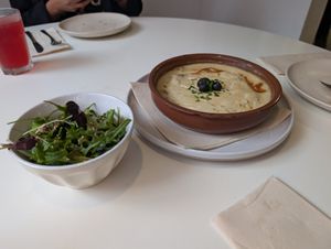 Tofu creamy 'fish' dish at A Minha Avó in Lisbon