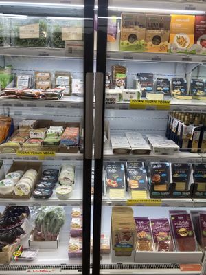Vegan cheeses & meats/ formaggi e carne vegana  at Il Germoglio in Bari
