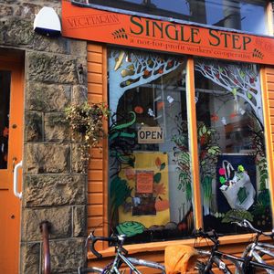 Outside Single Step Wholefoods. at Single Step Wholefoods in Lancaster