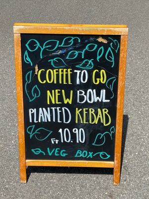 Advertising outside  at Veg Box in Duebendorf