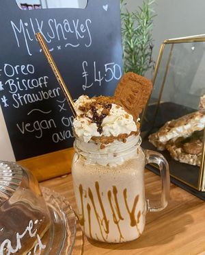 Vegan Biscoff Milkshake  at Butternut Pantry in Saundersfoot