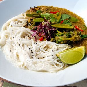 Vegan Thai Green Curry at Butternut Pantry in Saundersfoot