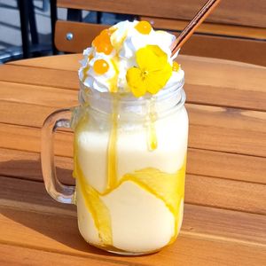 Vegan Mango & Passionfruit Milkshake at Butternut Pantry in Saundersfoot