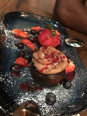 Vegan mud cake with sorbet   at Harrigan's Hunter Valley in Pokolbin