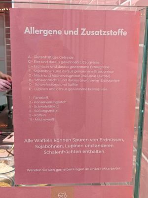 Allergens at Adam & Eve Waffles in Berlin