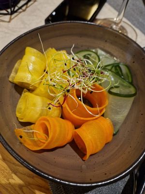 Raw salad at Hornox in Zermatt