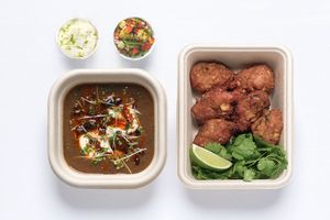 Black Bean Soup with Corn Fritters and Lime Mayo
 at DAD Daily Meal Delivery in London