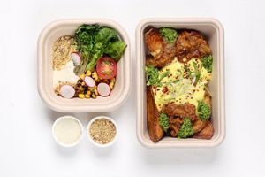 Loaded Wedges and Cobb Salad
 at DAD Daily Meal Delivery in London