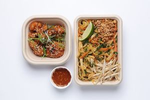 Pad Thai and Buckwheat Cauli Wings
 at DAD Daily Meal Delivery in London