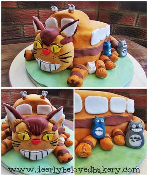 Chocolate and Peanut butter Cat Bus Cake from My Neighbour Totoro at Deerly Beloved Bakery in Norwich
