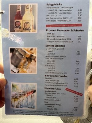 Menu  at Dreiviertel in Cologne