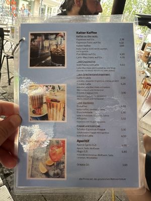 Menu  at Dreiviertel in Cologne