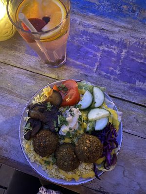 Falafel Sabich plate  at Csicseri in Gyor