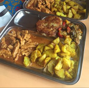 some of many vegan choices from the buffet at Rama in Riga