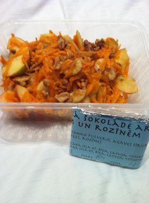 yummy raw salad and housemade chocolate to go at Rama in Riga