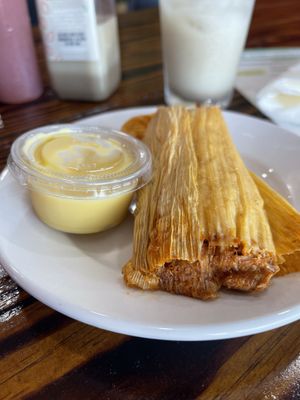 Vegan jackfruit tamale  at 3 in 1 Restaurant in Indianapolis