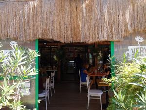 Lovely outdoor dining at V.O.P. - Very Organic People in Santiago