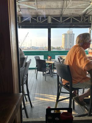 Outside dining   at Fishlips Waterfront Bar & Grill in Cape Canaveral